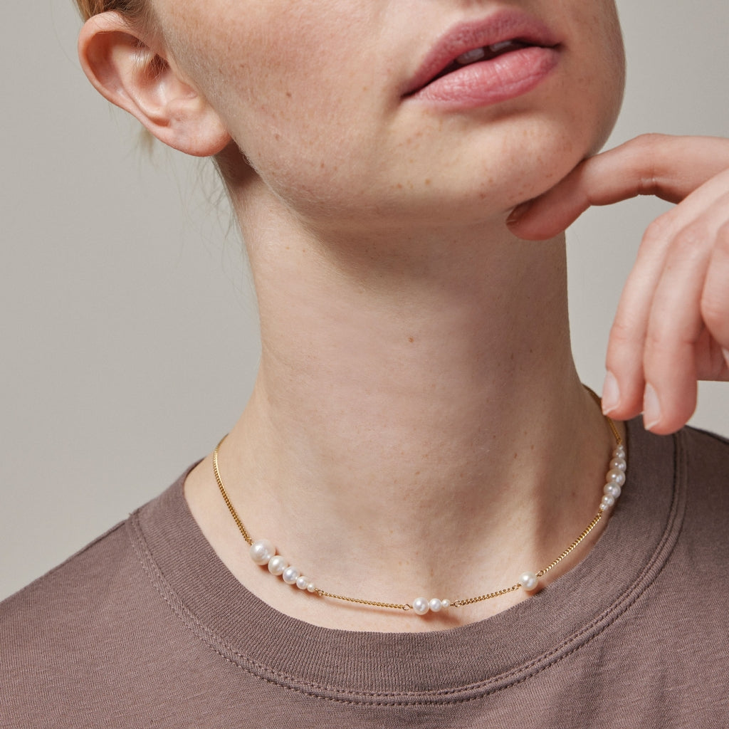 Enamel Copenhagen Carmen Necklace Pearl Gold