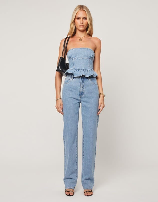 Abrand Jeans High Straight Jeans Kaia Light Vintage Blue