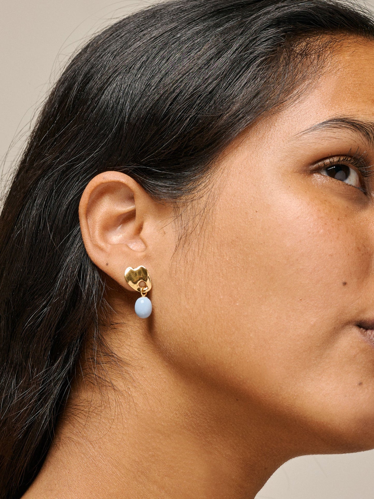 Enamel Copenhagen Aida Earrings Steel Blue Gold
