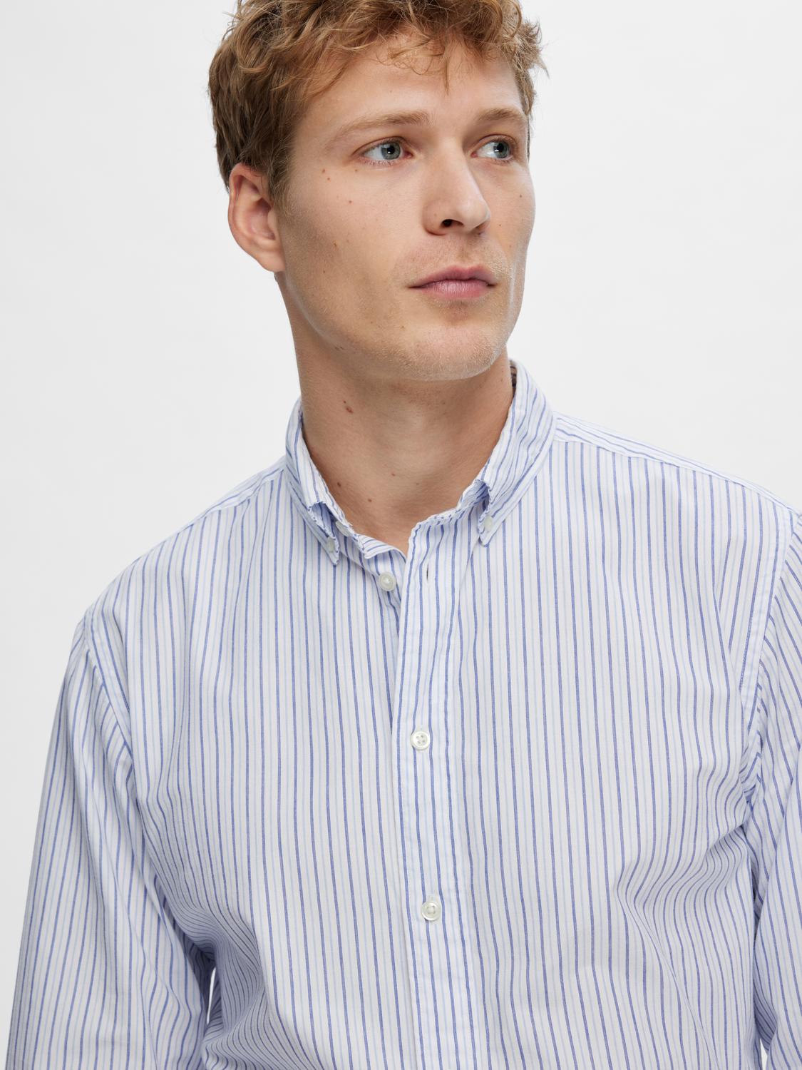 Selected Homme Slimrick-Poplin Shirt White Stripes