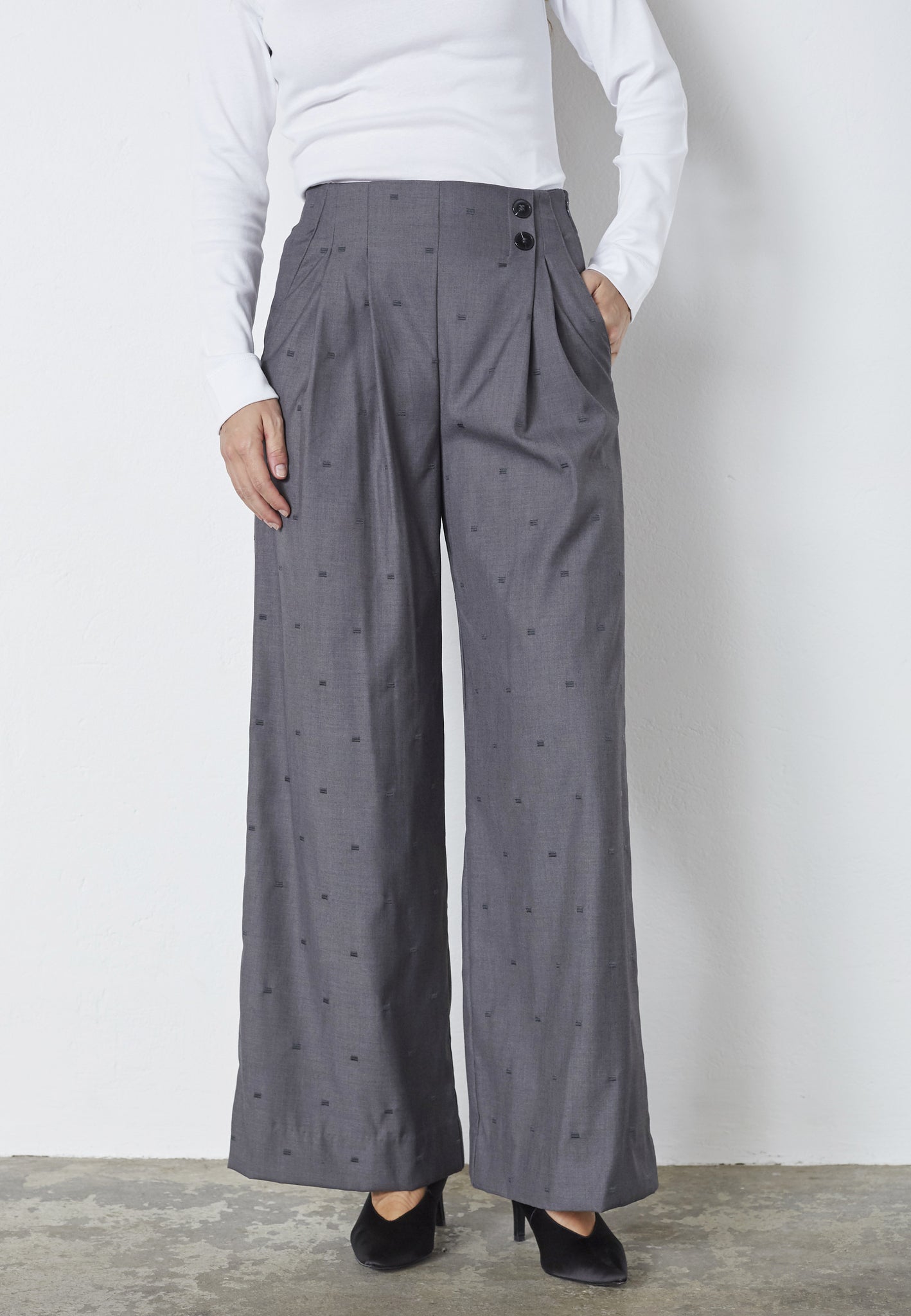 Co Couture Saga Pleat Pant Mid Grey
