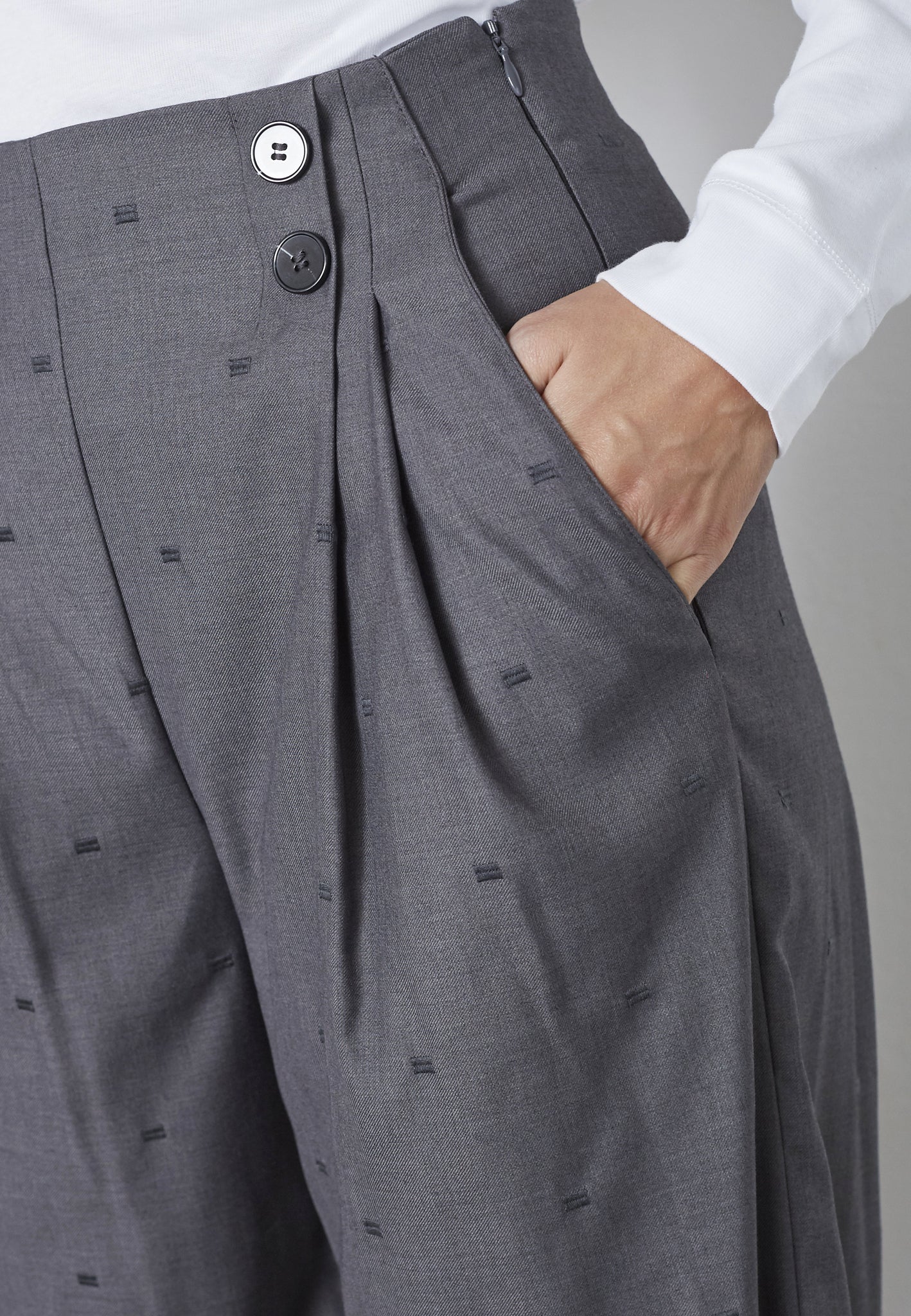 Co Couture Saga Pleat Pant Mid Grey