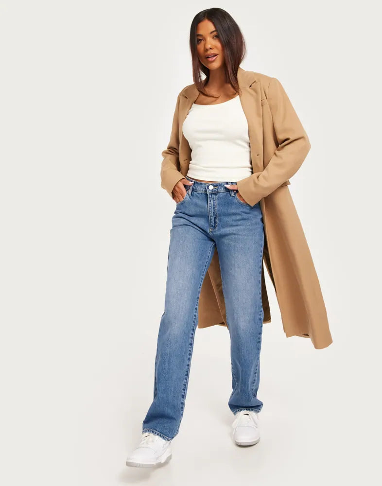 Abrand Jeans Mid Straight Tall Mid Blue Maya