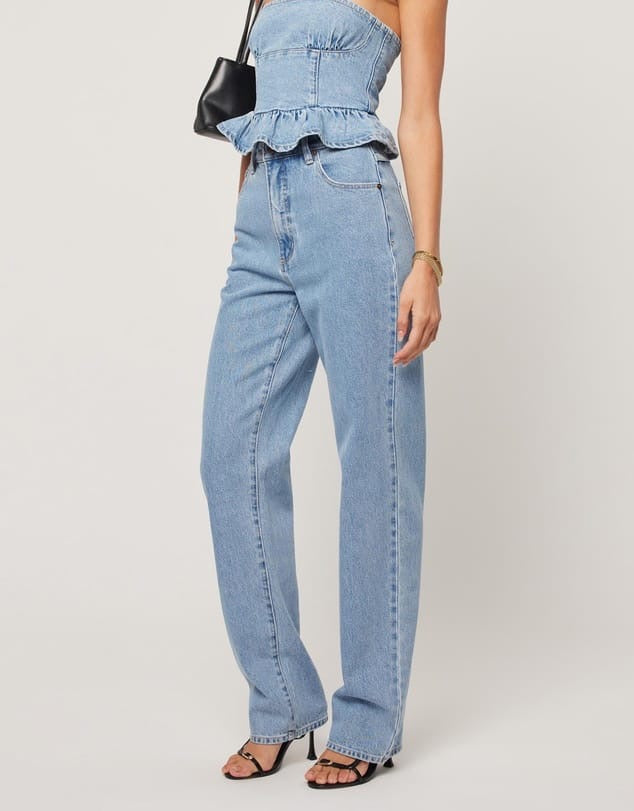 Abrand Jeans High Straight Jeans Kaia  Light Vintage Blue