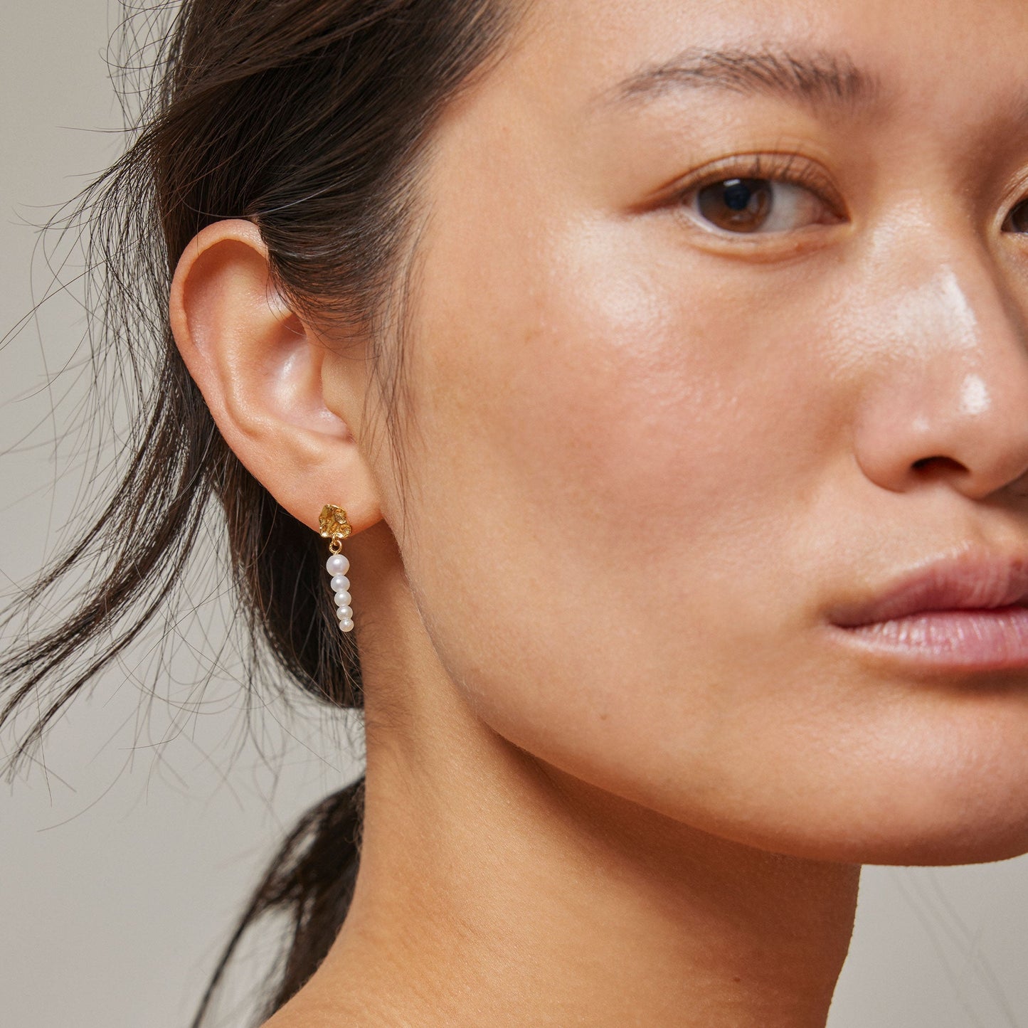 Enamel Copenhagen Malaika Earrings Gold Pearls