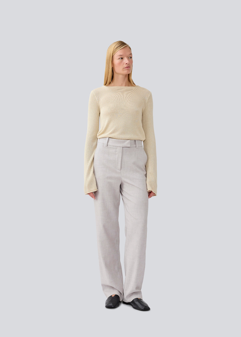 Modstrom Pants Heart Light Grey Melange