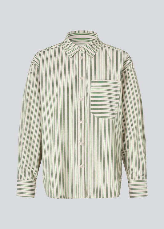 Modstrom Mille Stripe Shirt Medium Green