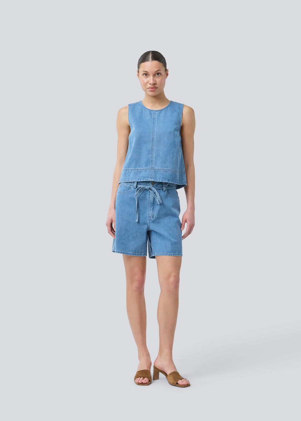 Modstrom Naoma Denim Top Vintage Blue