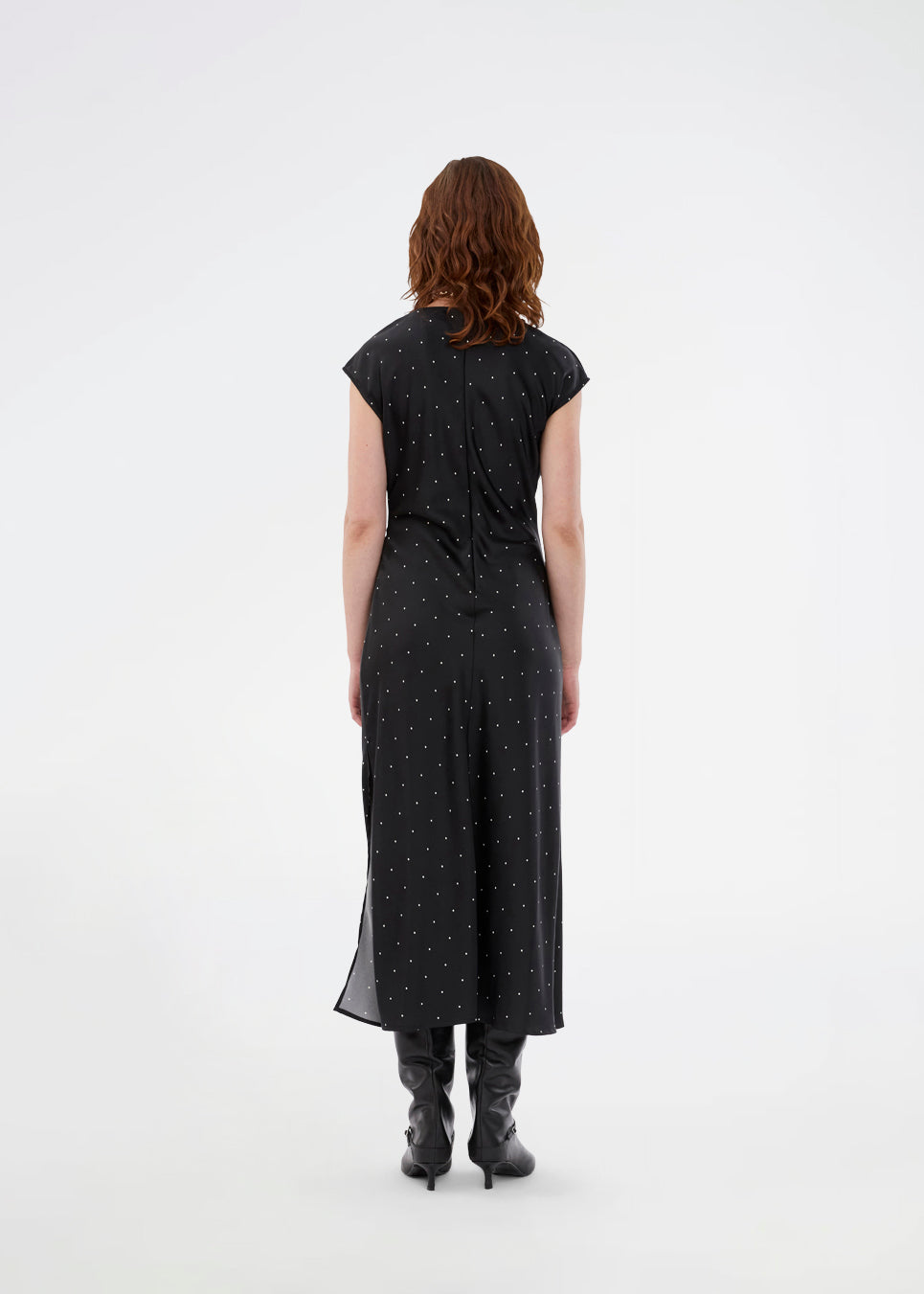 Modstrom Tailor Dot Maxi Dress Sleeveless Black