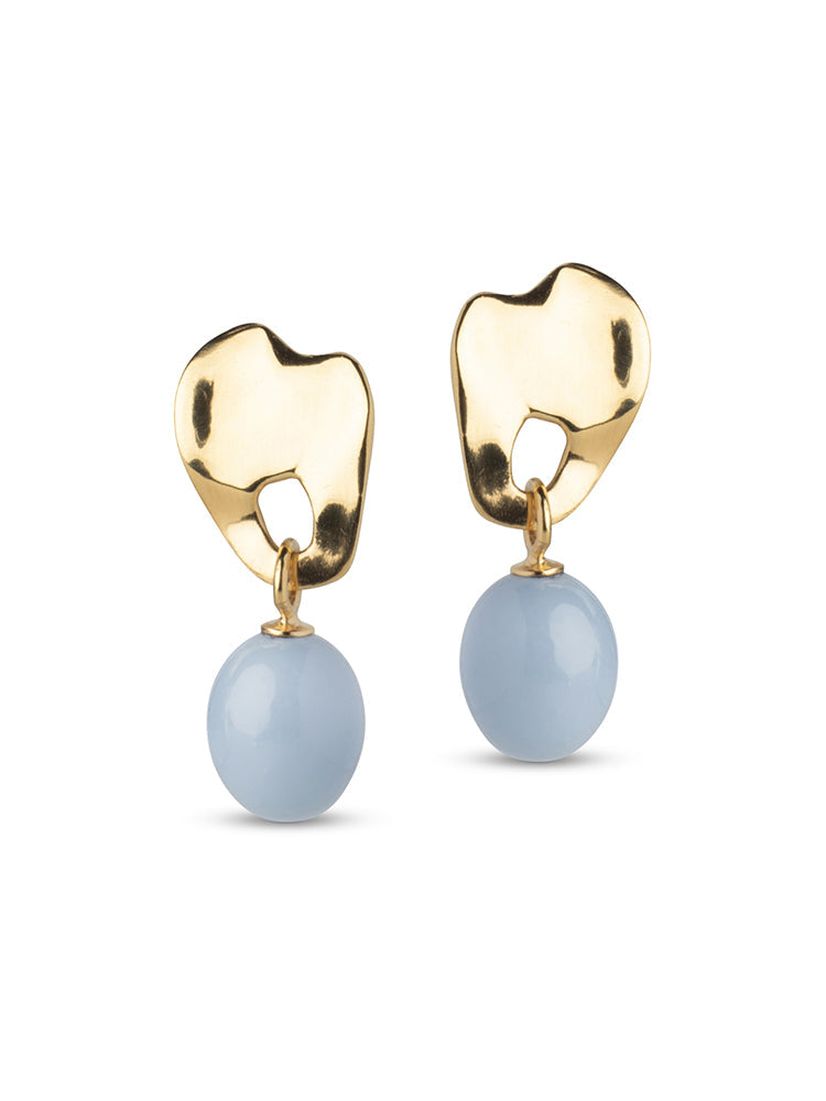 Enamel Copenhagen Aida Earrings Steel Blue Gold