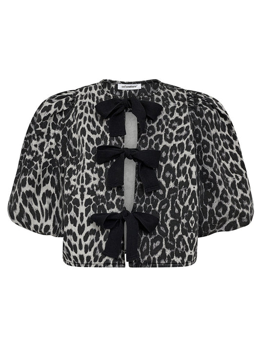Co Couture Leo Bow Blouse Dark Grey