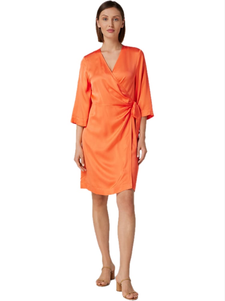 Selected Femme Franziska Short Satin Wrap Dress