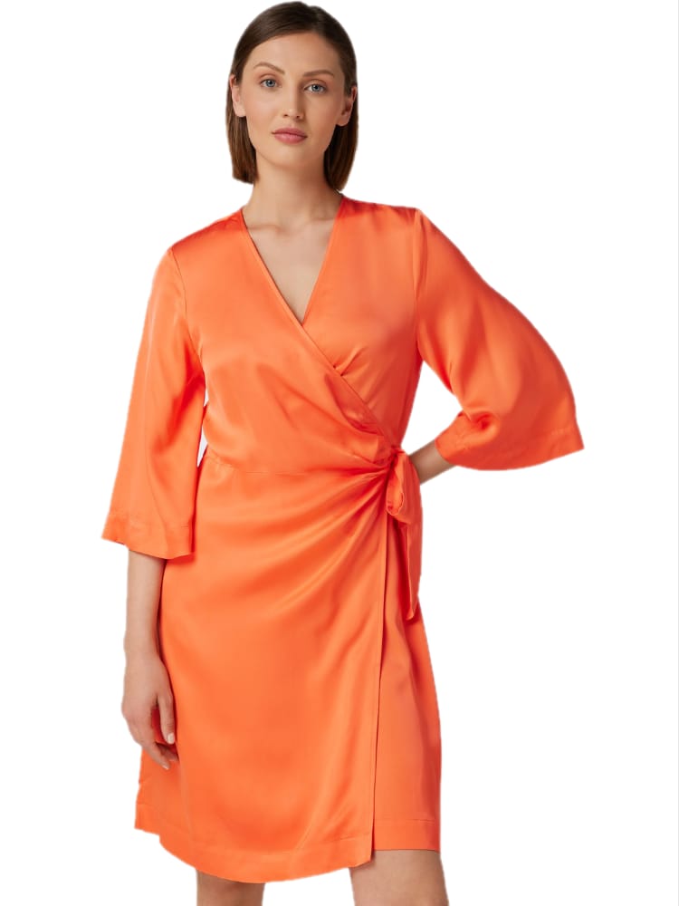 Selected Femme Franziska Short Satin Wrap Dress