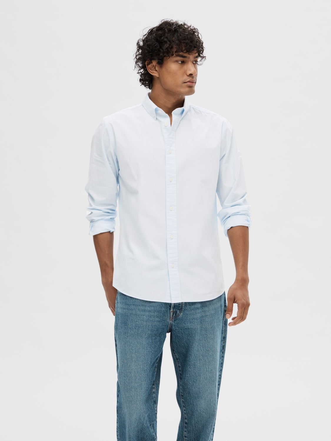 Selected Homme Slimrick-Poplin Shirt Light Blue