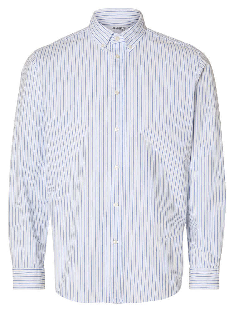 Selected Homme Slimrick-Poplin Shirt White Stripes
