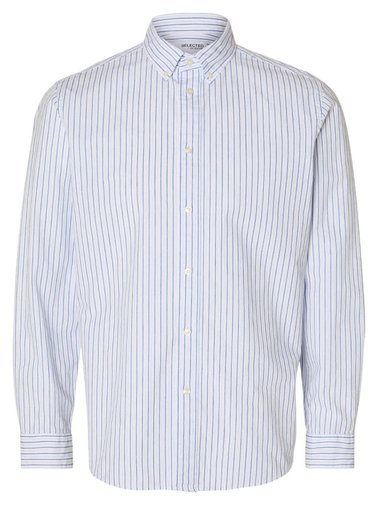 Selected Homme Slimrick-Poplin Shirt White Stripes