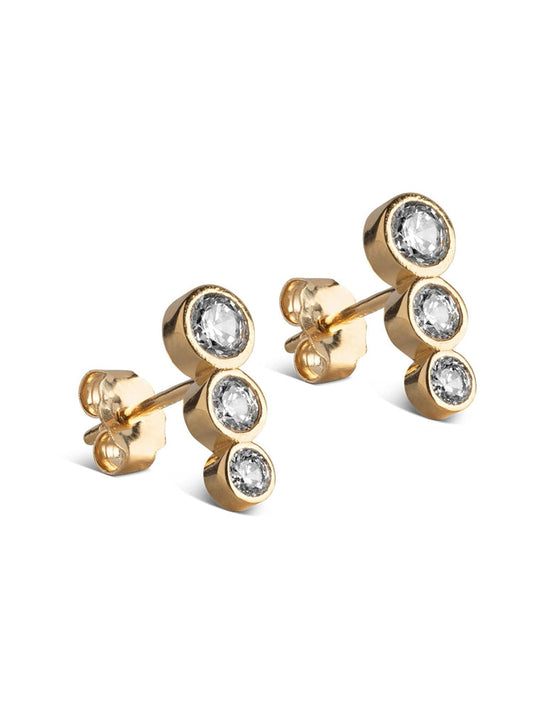 Enamel Copenhagen trinity Stone Studs Gold