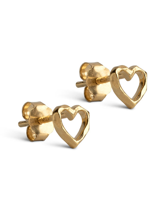 Enamel Copenhagen Organic Heart Studs Gold