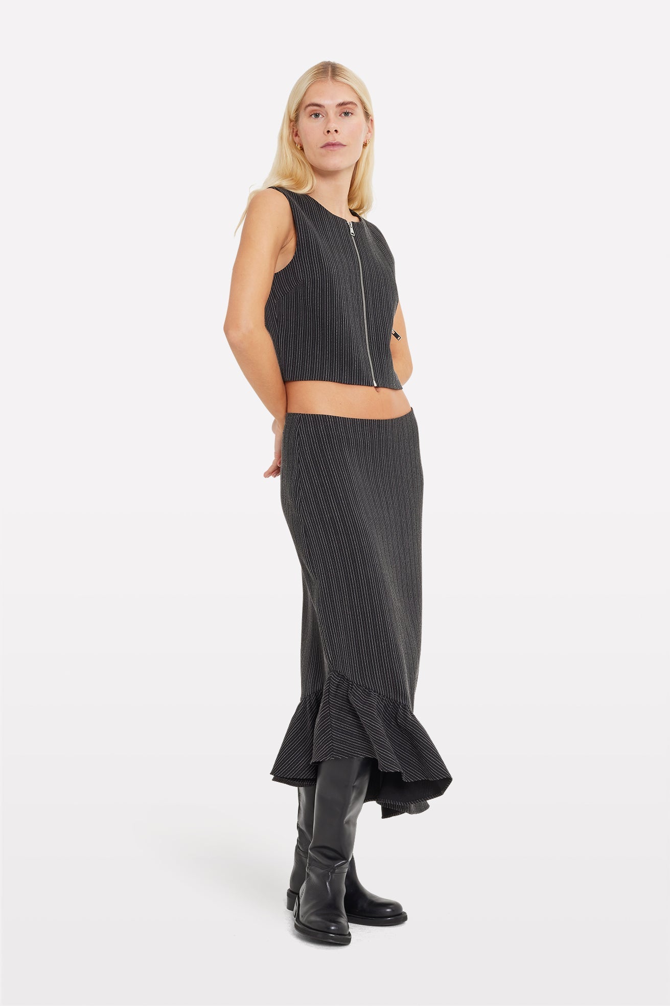 Envii Nelly Skirt Black Pinstripe